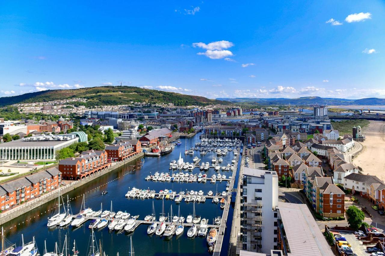 Just Stay Wales - Meridian Tower Marina & City View - 2 Bed Apartment Swansea Exterior foto